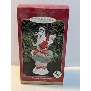 Hallmark Keepsake Goofy as Santas‎ Helper Mickey & Co Ornament 1999